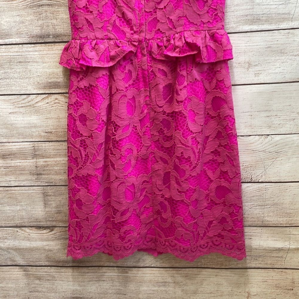 LILLY PULITZER KIRI MAMBO CORDED LACE DRESS IN HOT PINK‎ - Picture 6 of 8